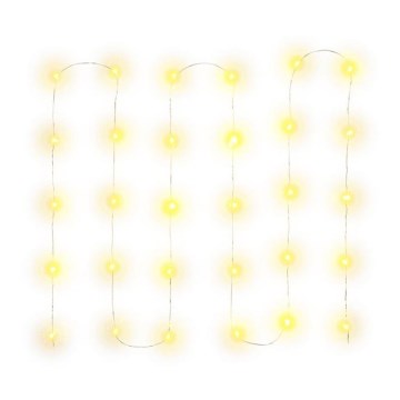 Guirnalda LED 30 LEDs / 3x AA 3,3m blanco cálido