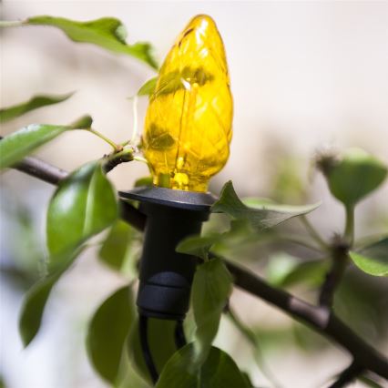 Guirnalda LED exterior ampliable CONE FILAMENT 20xE10 14m multicolor/blanco cálido IP44, Fabricado en la UE