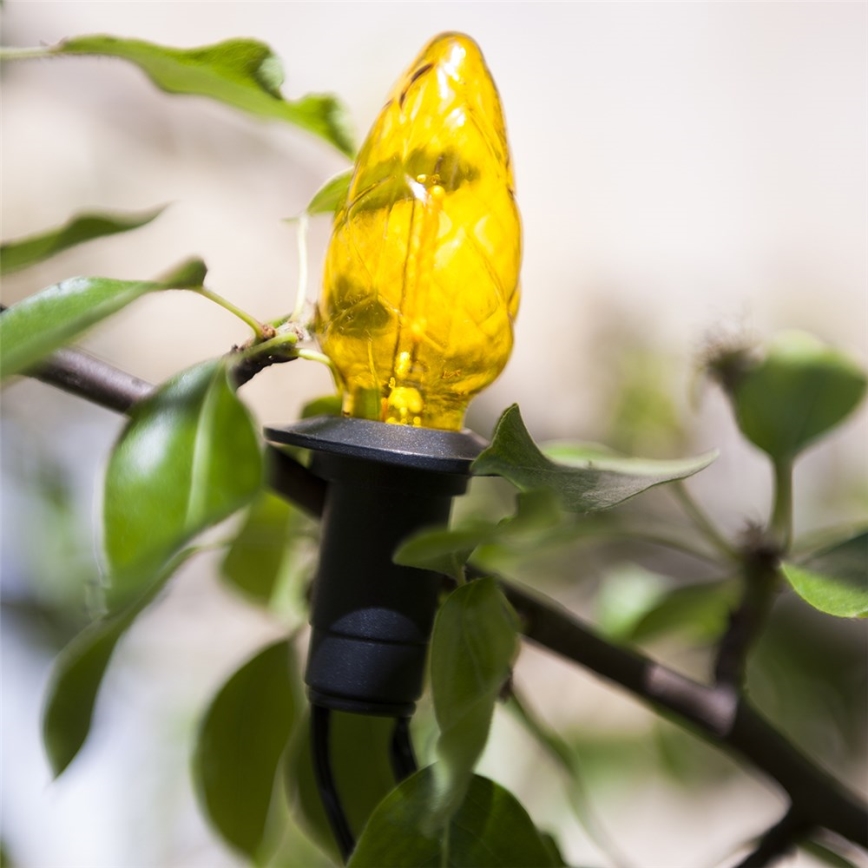 Guirnalda LED exterior ampliable CONE FILAMENT 20xE10 14m multicolor/blanco cálido IP44, Fabricado en la UE