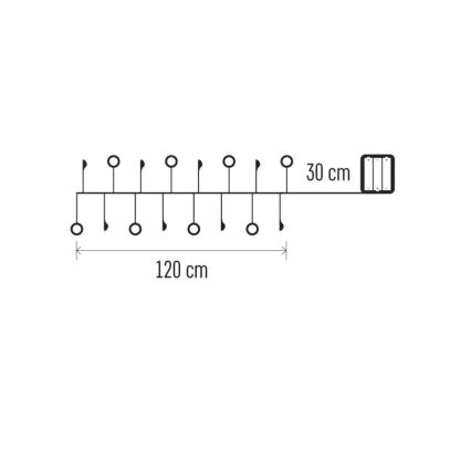 Guirnalda LED de Navidad 40xLED/3xAA 1,5 m blanco cálido
