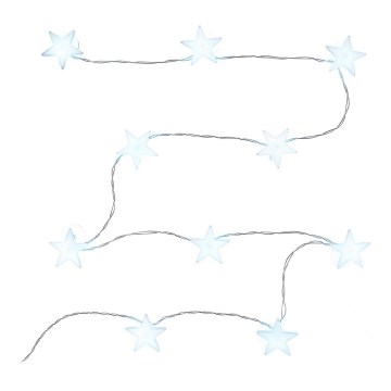 Guirnalda LED decorativa con ventosas, 10 LEDs, 2x AA, 1,8 m, blanco frío