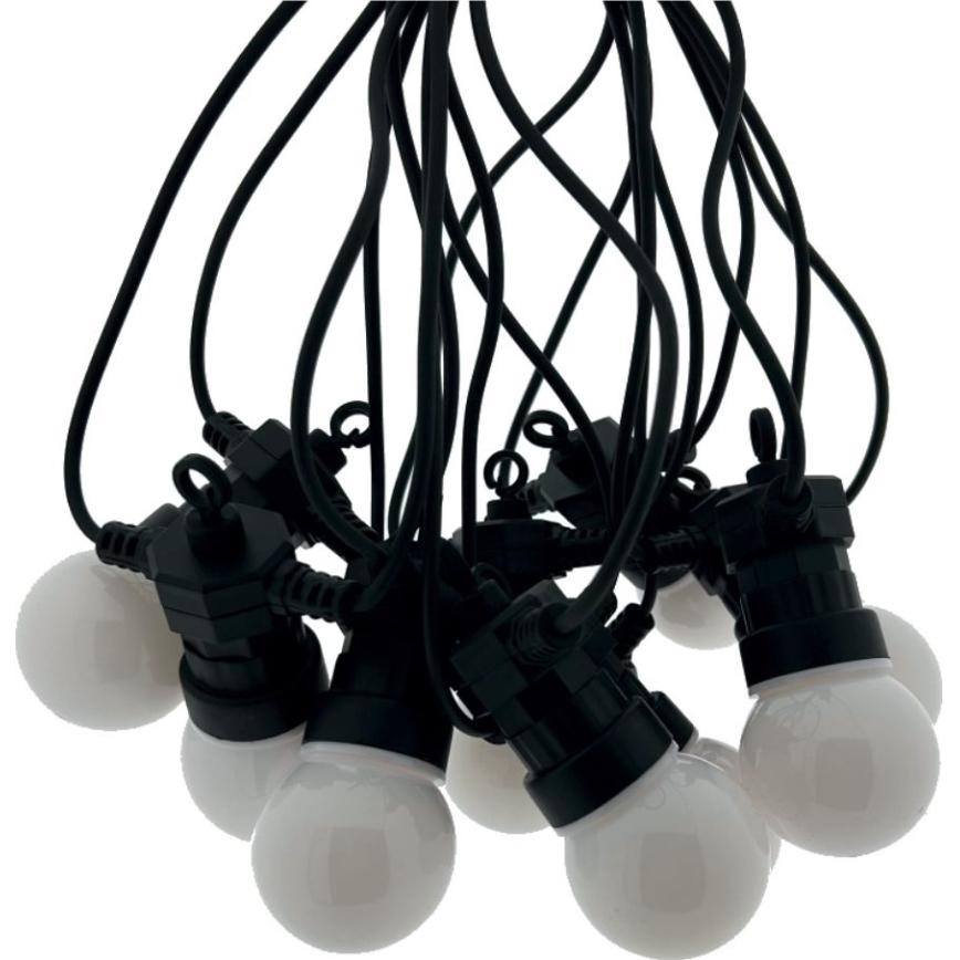 Guirnalda LED decorativa para exterior 10xLED/0,36W/230V 4,5 m IP44 negra