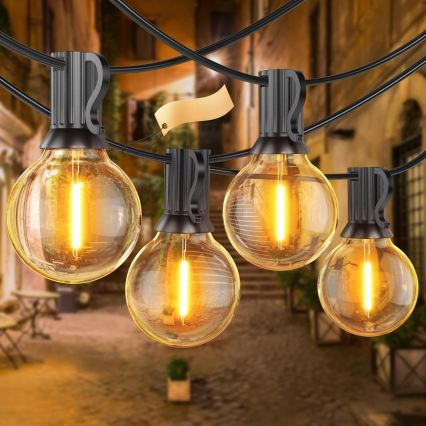 Guirnalda LED decorativa para exterior 20xE12/1W/230V 20 m IP65 negra