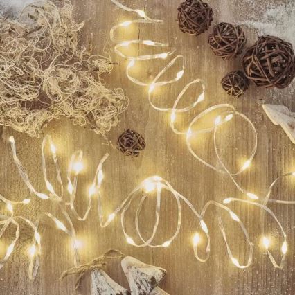 Guirnalda LED exterior 160xLED/21m IP44 blanco cálido