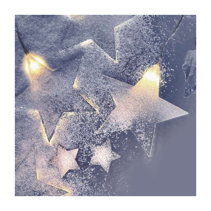 Guirnalda LED exterior 30xLED/3,9m IP44 en forma de estrellas