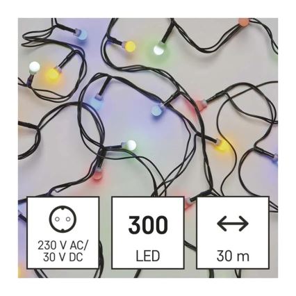 Guirnalda LED navideña 300xLED/8 funciones 35m IP44 blanco cálido