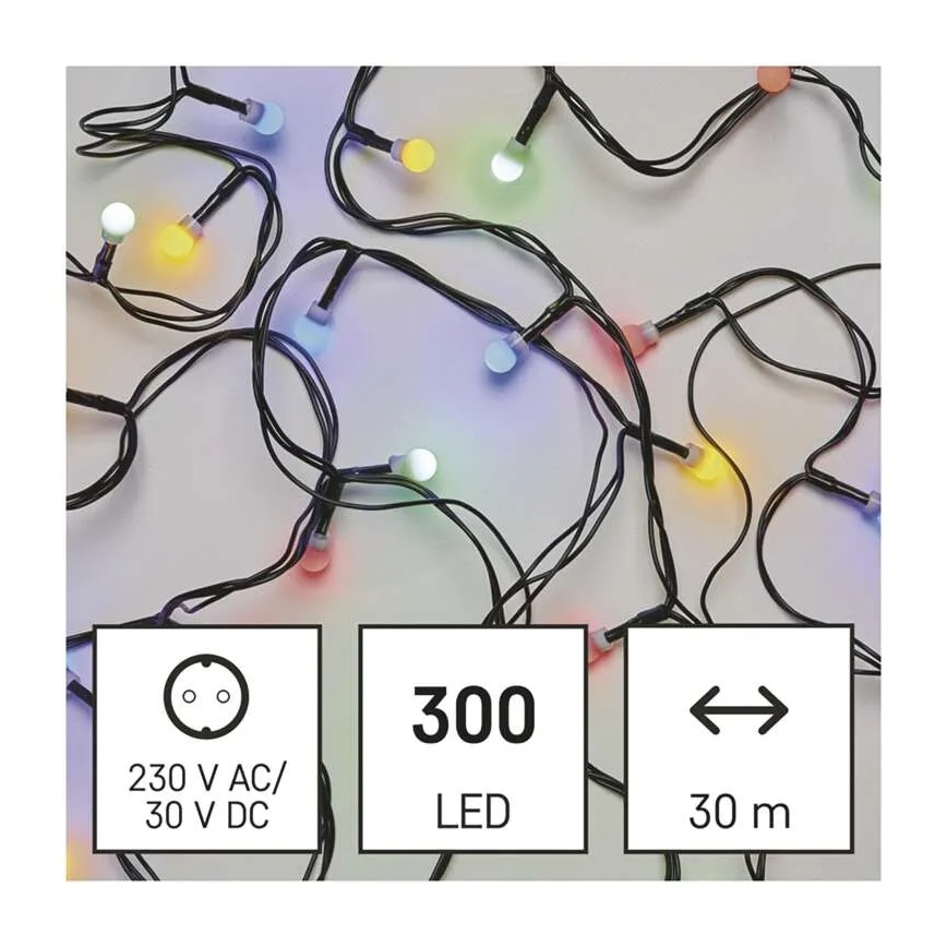 Guirnalda LED navideña 300xLED/8 funciones 35m IP44 blanco cálido