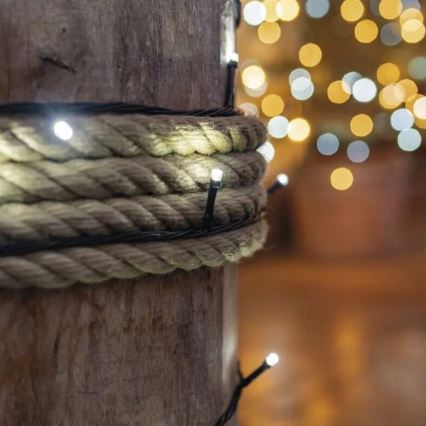 Guirnalda LED para exterior 100 LEDs / 10 m IP44, blanco frío
