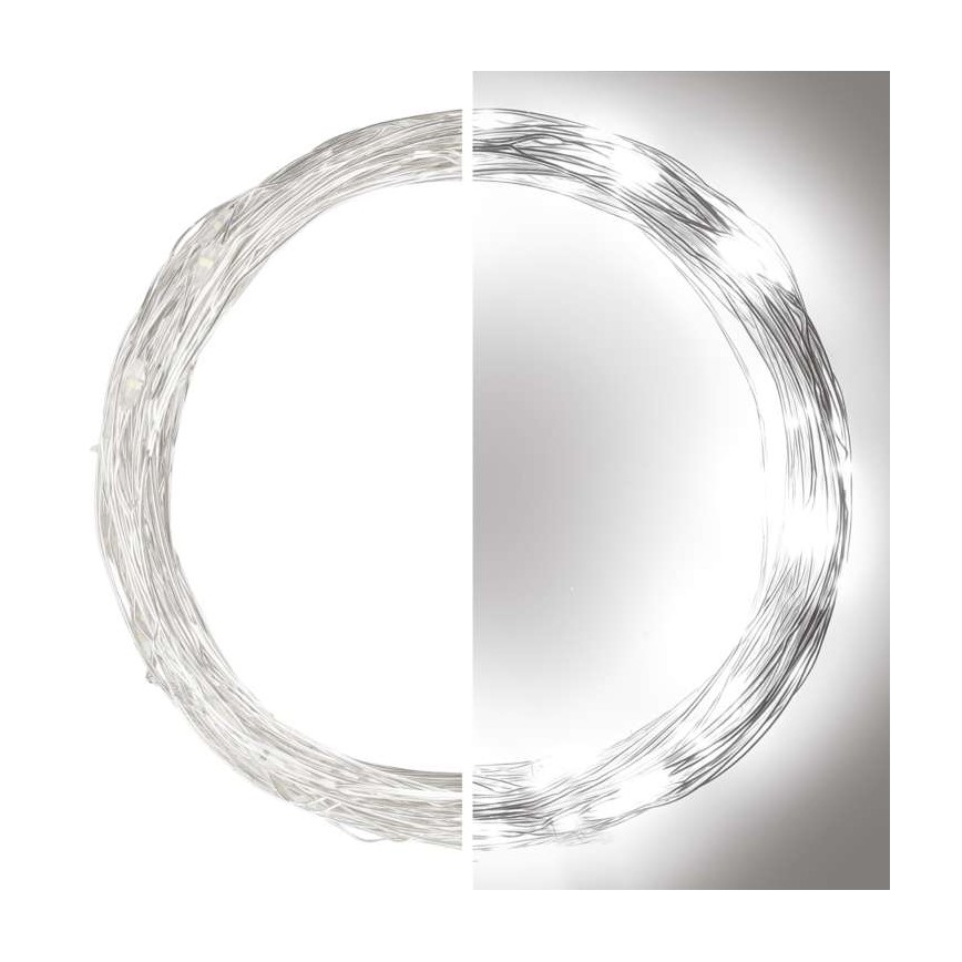 Guirnalda LED para exterior 100 LEDs/15 m IP44 blanco frío