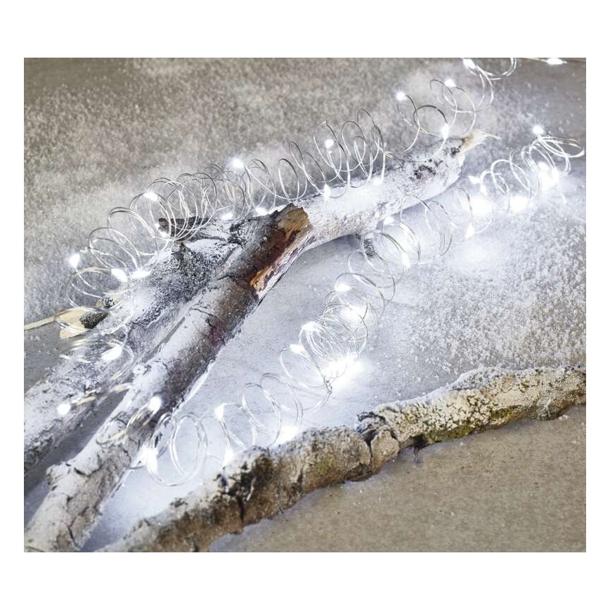 Guirnalda LED para exterior 100 LEDs/15 m IP44 blanco frío