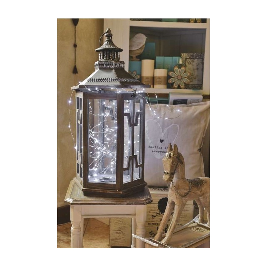 Guirnalda LED para exterior 100 LEDs/15 m IP44 blanco frío