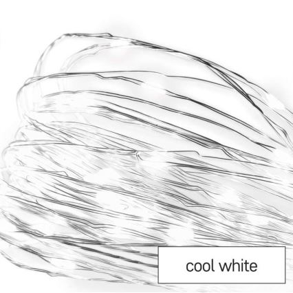 Guirnalda LED para exterior 100 LEDs/15 m IP44 blanco frío