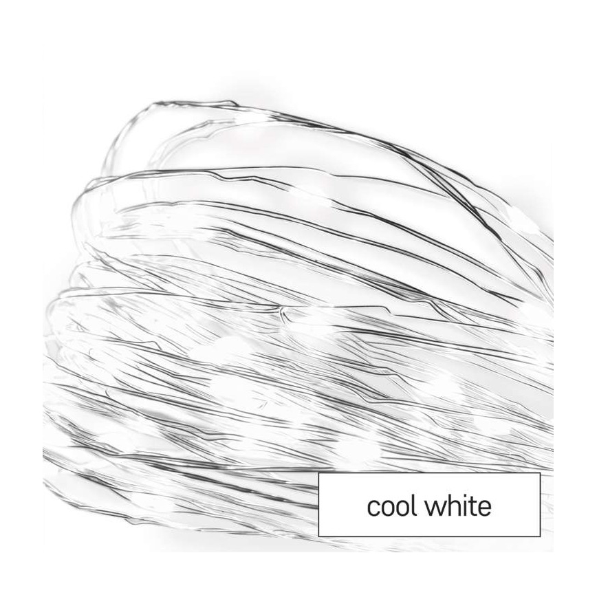 Guirnalda LED para exterior 100 LEDs/15 m IP44 blanco frío