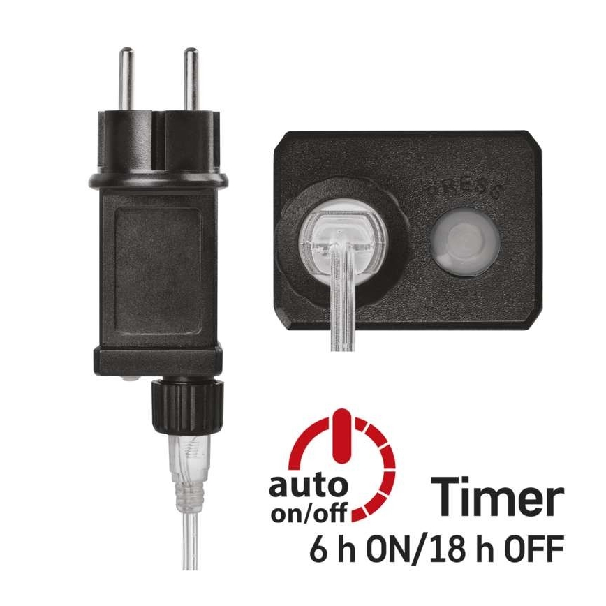 Guirnalda LED para exterior 100 LEDs/15 m IP44 blanco frío