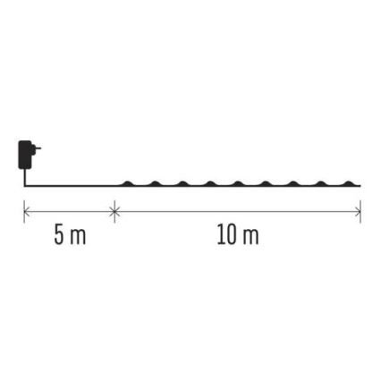 Guirnalda LED para exterior 100 LEDs/15 m IP44 blanco frío