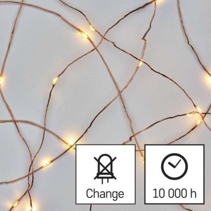 Guirnalda LED para exterior 100xLED/15m IP44 blanco cálido