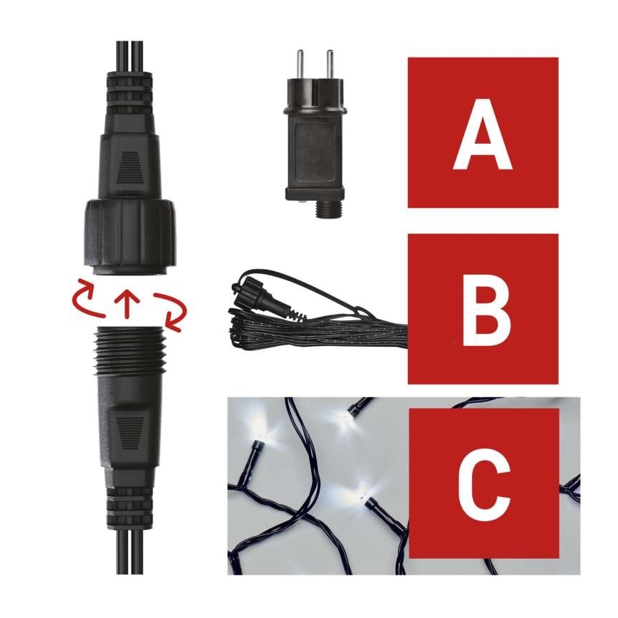 Guirnalda LED para exterior 100xLED/15m IP44 blanco frío