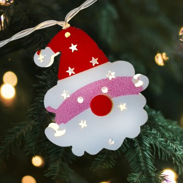 Guirnalda LED para exterior 10xLED/2xAA 1,65 m IP44 blanco cálido Santa