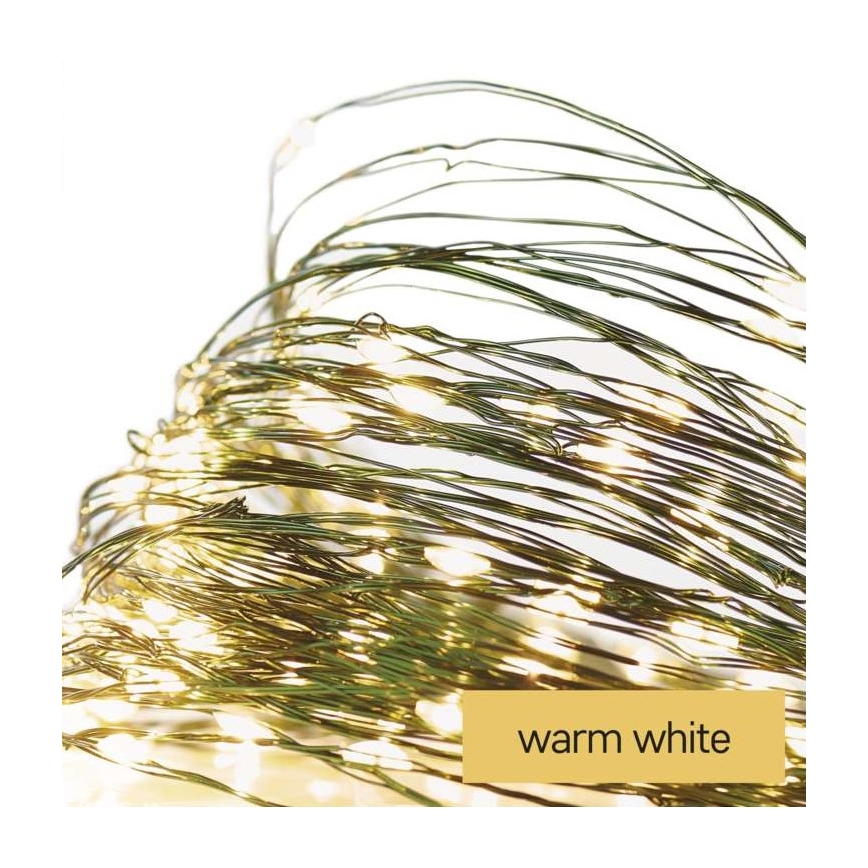 Guirnalda LED para exterior 150 LEDs/20 m IP44 blanco cálido
