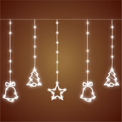 Guirnalda LED para exterior, 186 LEDs, 7 m, IP44, blanco frío