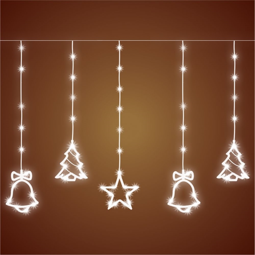 Guirnalda LED para exterior, 186 LEDs, 7 m, IP44, blanco frío