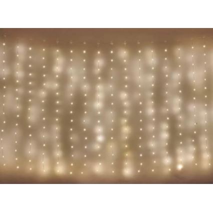Guirnalda LED para exterior 300 LEDs/8 funciones 5,9 m IP44 blanco cálido