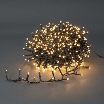 Guirnalda LED para exterior 400 LEDs/7 funciones 11 m IP44 blanco cálido