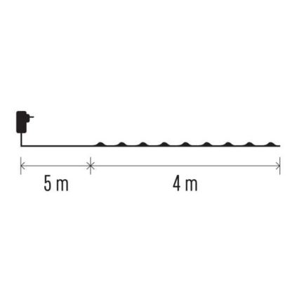 Guirnalda LED para exterior 40xLED/9m IP44 blanco cálido