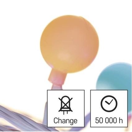 Guirnalda LED para exterior 40xLED/9m IP44 multicolor