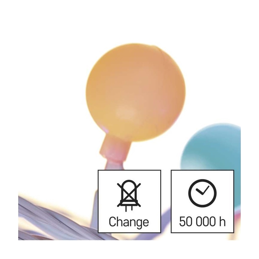 Guirnalda LED para exterior 40xLED/9m IP44 multicolor