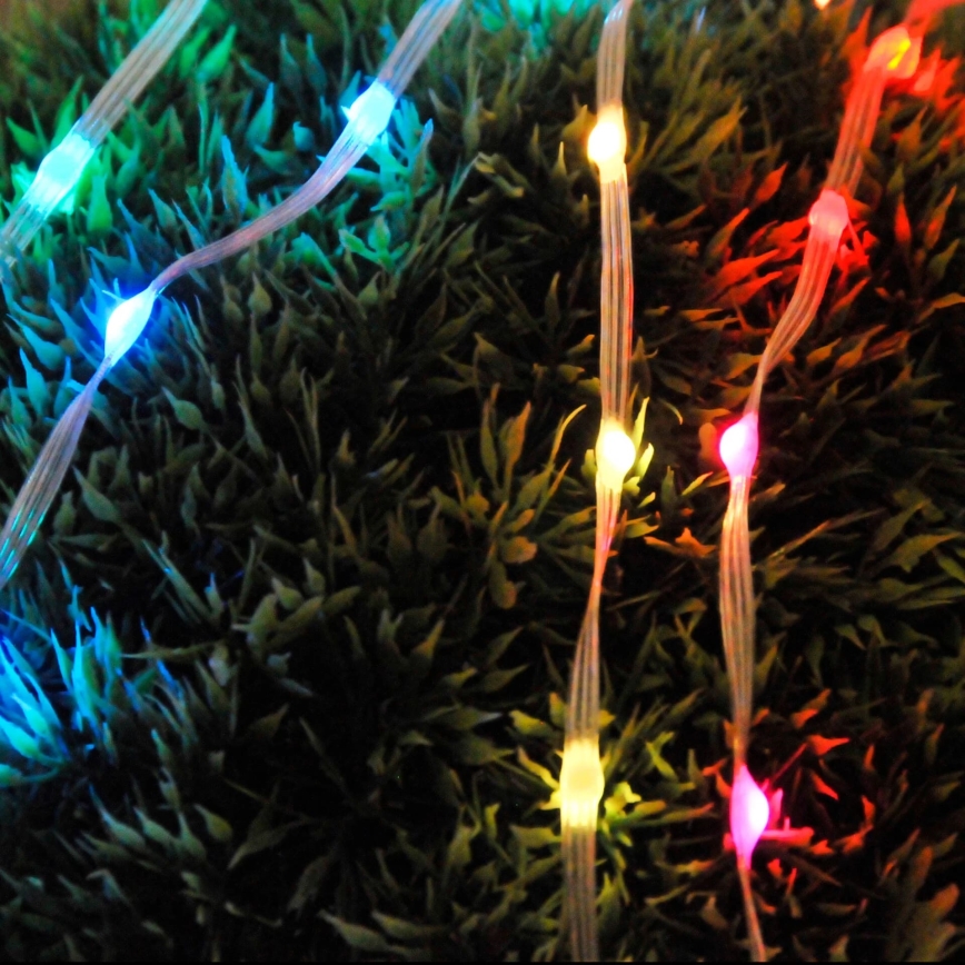 Guirnalda LED RGB / 10W / 5V / 10 m / USB + mando a distancia