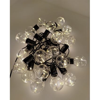 Guirnalda luminosa LED para exterior 20xLED/0,075W/230V 5,8 m IP44 negra