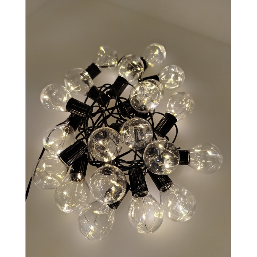 Guirnalda luminosa LED para exterior 20xLED/0,075W/230V 5,8 m IP44 negra