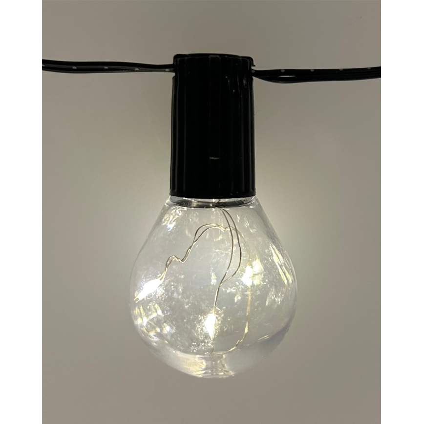 Guirnalda luminosa LED para exterior 20xLED/0,075W/230V 5,8 m IP44 negra