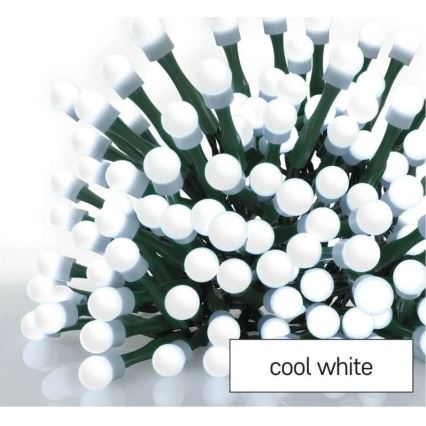 Guirnalda navideña LED 200xLED/8 funciones 20m IP44 blanco frío