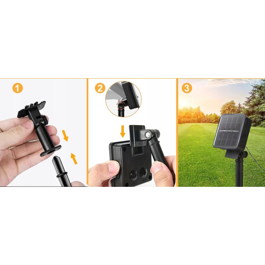 Guirnalda solar decorativa LED 30xLED/8 funciones 500 mAh 6,5 m IP67 blanco cálido