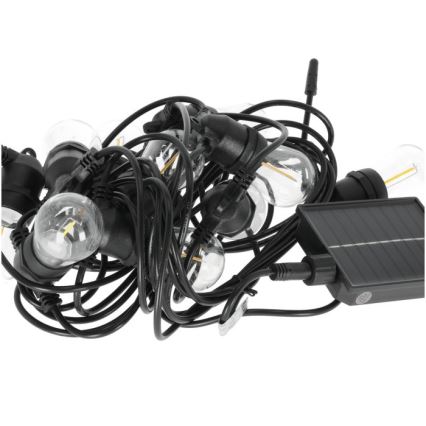 Guirnalda decorativa solar LED regulable STARLIGHT NEO 20xE27/3,7V 2700K IP54 1200 mAh 11,5 m + mando a distancia