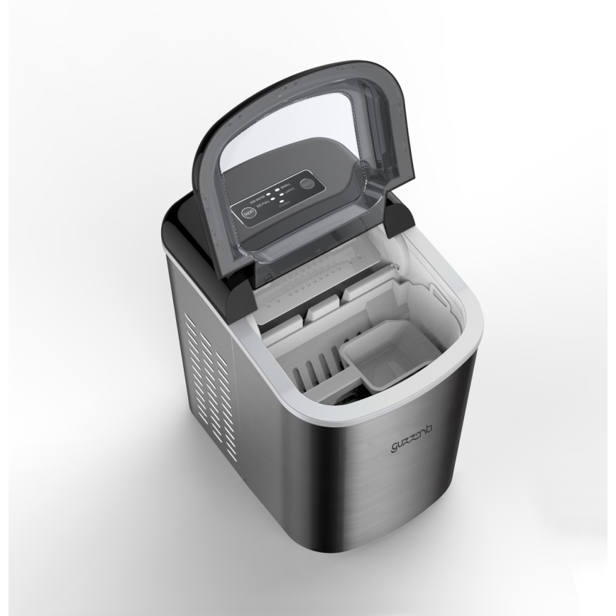 Guzzanti GZ125 - Fabricador de hielo 140 W/230 V acero inoxidable/negro