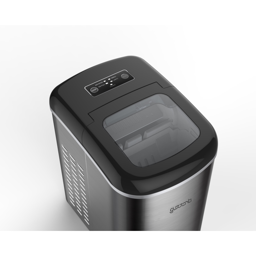 Guzzanti GZ125 - Fabricador de hielo 140 W/230 V acero inoxidable/negro