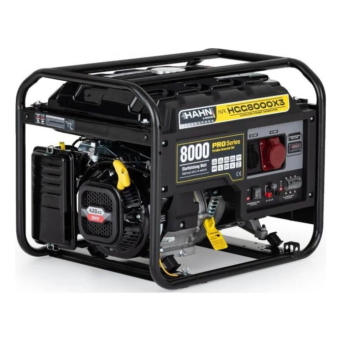 Hahn & Sohn 9177 - Generador eléctrico de gasolina HGG 8000 X3 6500W
