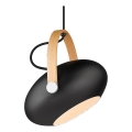 Halo Design 734344 - Lámpara colgante con cable DC 1xE27/40W/230V Ø 26 cm negro/roble