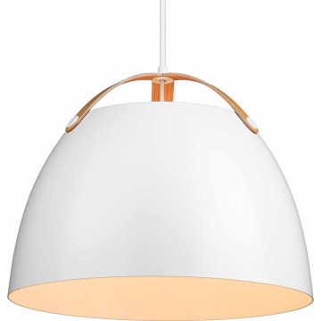 Halo Design 734870 - Lámpara colgante con cable OSLO 1xE27/40W/230V Ø 40 cm blanco/roble