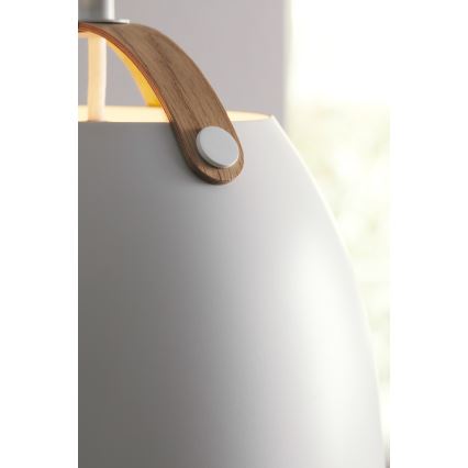 Halo Design 734870 - Lámpara colgante con cable OSLO 1xE27/40W/230V Ø 40 cm blanco/roble