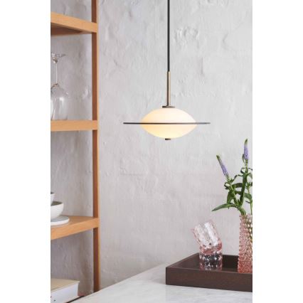 Halo Design 743599 - Lámpara colgante con cable ORBIT 1xG9/7W/230V Ø 24 cm blanco/latón/gris ahumado