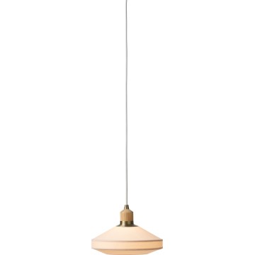 Halo Design 744091 - Lámpara colgante con cable PARIS 1xE14/40W/230V Ø 24 cm crema/latón/roble