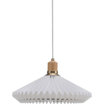 Halo Design 744169 - Lámpara colgante PARIS con cable 1xE27/60W/230V Ø 40 cm blanco/latón/roble