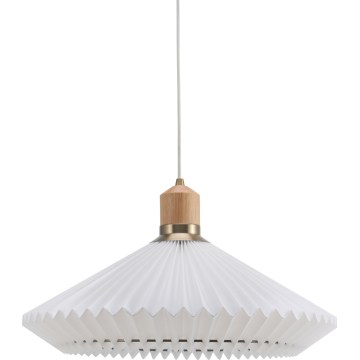 Halo Design 744268 - Lámpara colgante con cable PARIS 1xE27/60W/230V diámetro 56 cm blanco/latón/roble