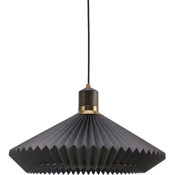 Halo Design 744299 - Lámpara colgante PARIS con cable 1xE27/60W/230V, diámetro 56 cm, negro/latón/roble