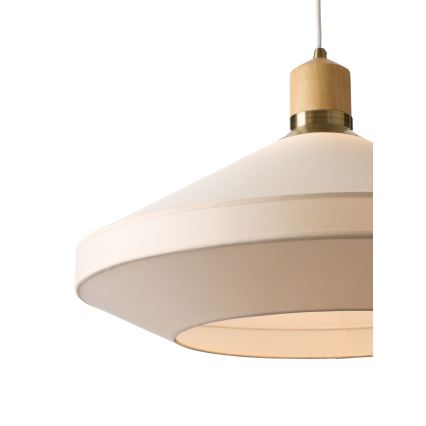 Halo Design 744305 - Lámpara de suspensión con cable PARIS 1xE27/40W/230V Ø 56 cm crema/latón/roble