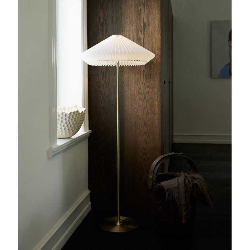 Halo Design 745050 - Lámpara de pie PARIS 1xE27/40W/230V latón/blanco/roble